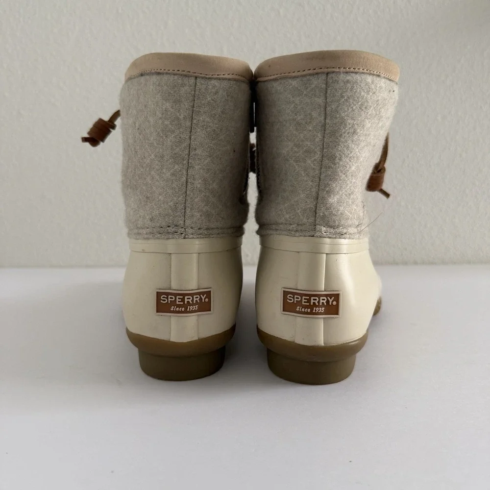Sperry‎ Saltwater Wool Embossed Thinsulate 200g Rubber Duck Boot Oat Womens 7
